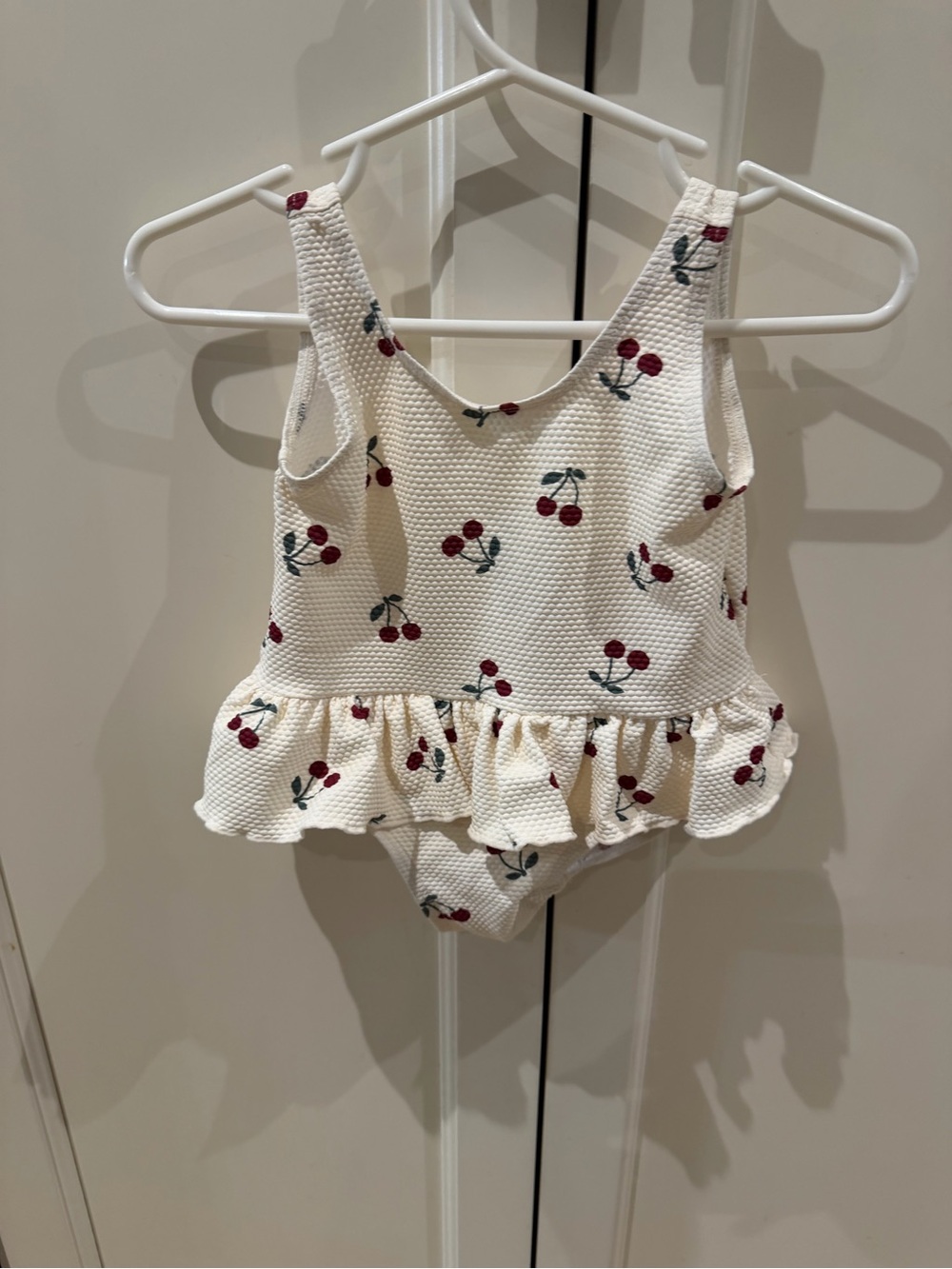 H&M 9-12m cherry bathing suit